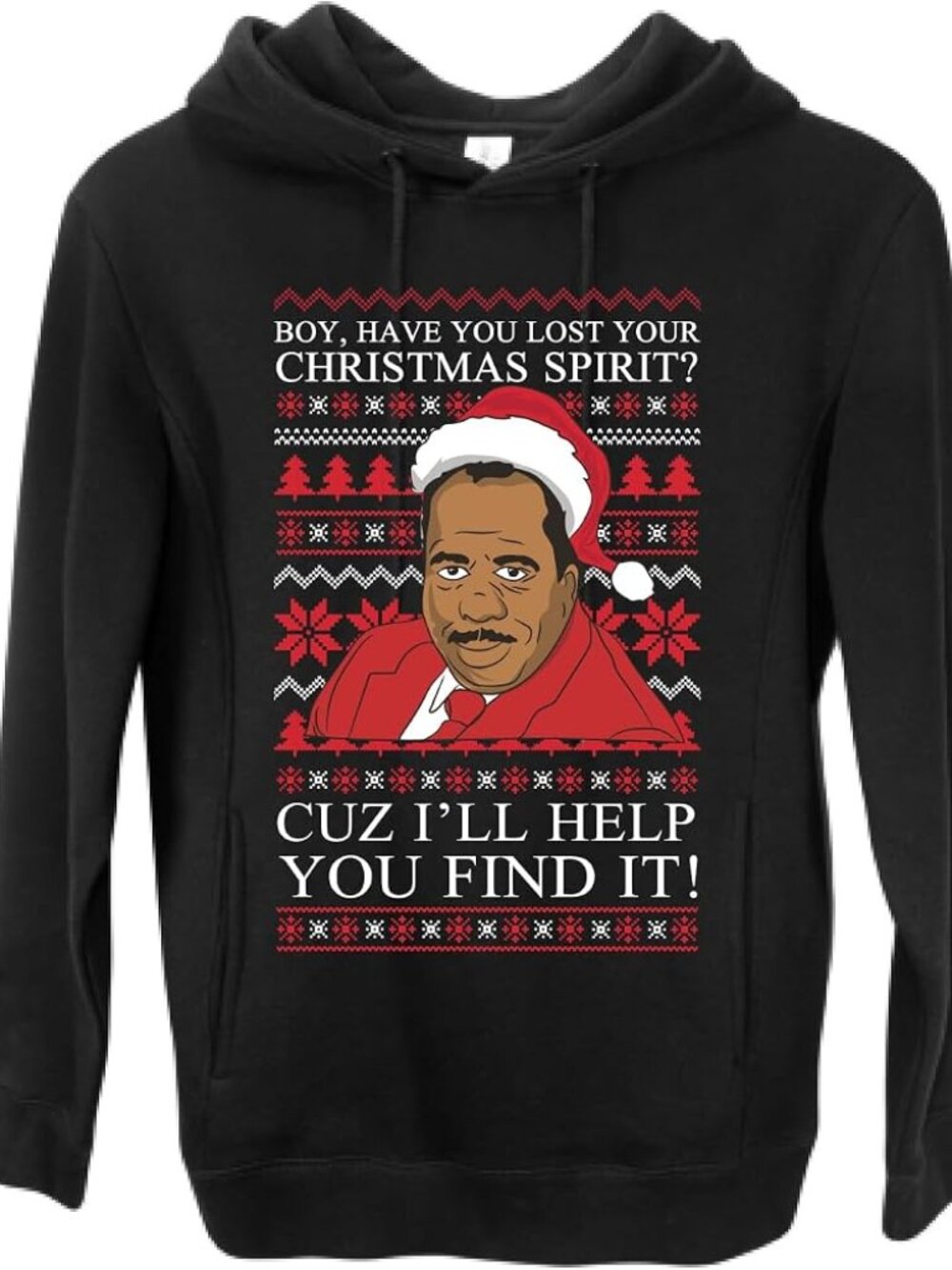 The Office Ugly Christmas Sweater Stanley "...CUZ I'LL HELP YOU FIND IT!" Small